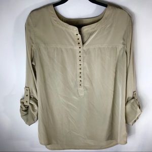 SOLD Rivet Detail Button Cuff Tunic Blouse